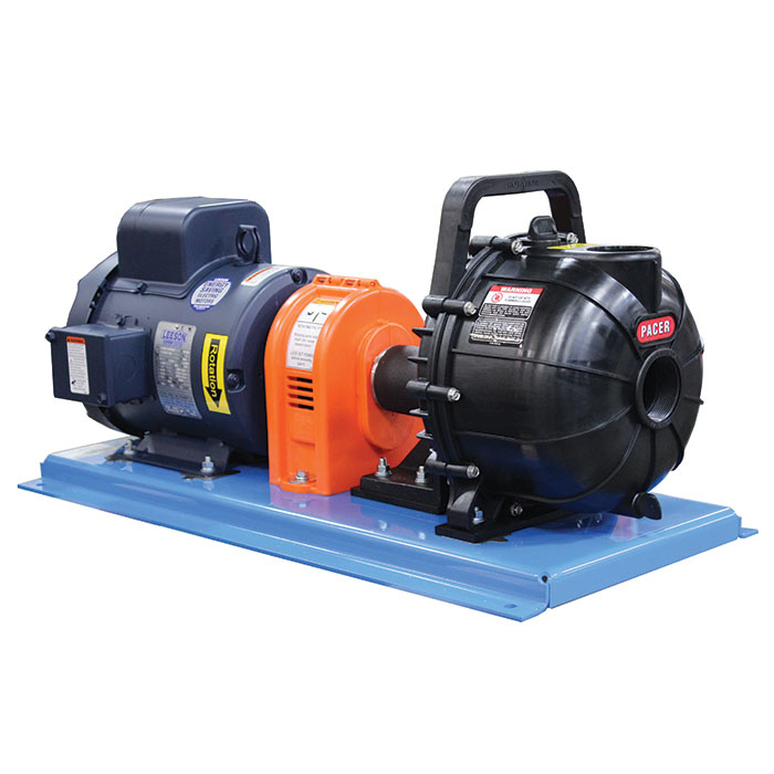 Poly Transfer Pump with Orange Peel Guard and Electric Motor